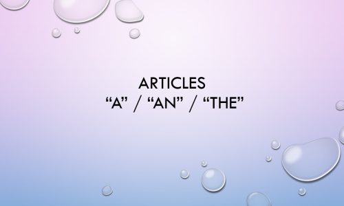 Unit 5. Артикли